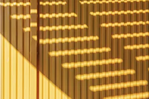 New York City Prints: Coney Island, Brooklyn, New York, USA. Striped shadows on a yellow building