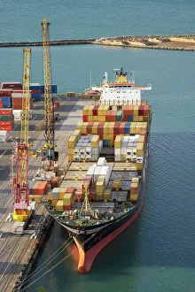 Ship Prints: Container Ship, Port of Napier, Napier, Hawkes Bay, North Island, New Zealand