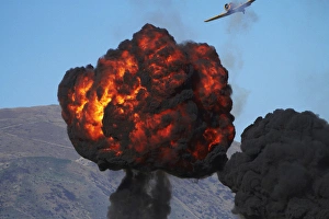 Wanaka Prints: Controlled Explosion at Warbirds Over Wanaka Airshow, Otago, South Island, New Zealand