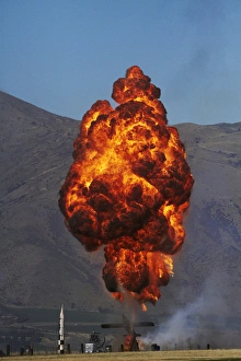 Images Dated 7th April 2012: Controlled Explosions at Warbirds Over Wanaka Airshow, Otago, South Island, New Zealand