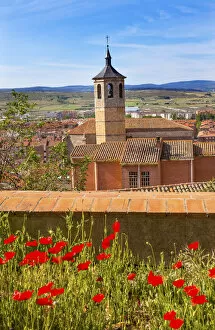 Spain Collection: Convent Santa Maria, Convento de Santa Maria de Gracia Red Poppies Swallows Avila