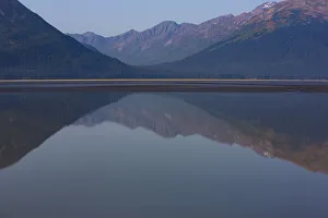 Prints of Cook Inlet, Alaska, bay and mountain reflection Images Dated 2020 March: Cook Inlet, Alaska, bay and mountain reflection