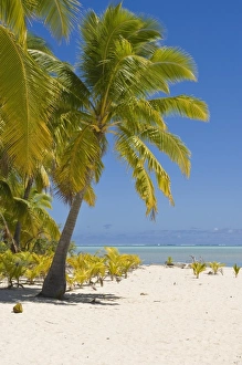 Cook Islands, Aitutaki. Beach on One Foot island