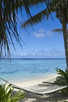 Cook Islands, Rarotonga. Beach hammock