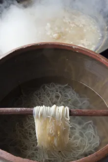 Noodle Prints: Cooking noodles, Pengzhen, Chengdu, Sichuan Province, China