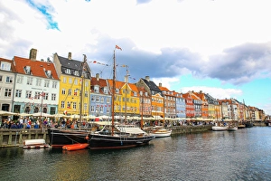 Neighborhood Prints: Copenhagen, Denmark. Nyhavn, painted houses by canal