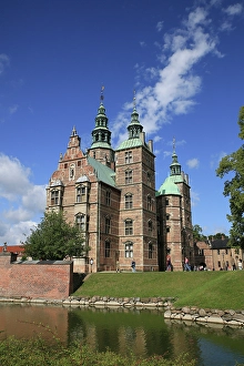 Copenhagen Prints: Copenhagen, Denmark. Rosenborg Castle and moat