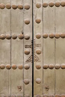 Cordoba Prints: Cordoba, Spain. Ancient wooden door with cross