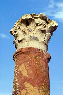 Images Dated 22nd June 2010: Corinthian capital at Interior garden of House Of Hunt, Bulla Regia Archaeological Site