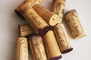 Images Dated 16th April 2005: Corks stampled with Eric and Joel Durand against a white background. Domaine Eric et Joel Durand