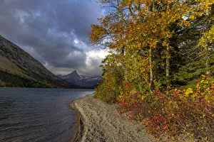 Stormy Prints: Cosley Lake in autumn, Glacier National Park, Montana, USA
