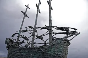 Images Dated 23rd May 2006: County Mayo, Ireland. The National Famine Memorial, in the shadow of Croagh Patrick