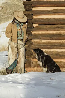 Cowboy horse drive on Hideout Ranch, Shell, Wyoming