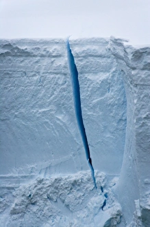 Paradise Bay Prints: Crack on iceberg wall, Paradaise Bay, Antarctica