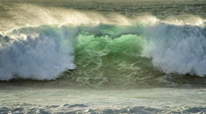 Strength Prints: Crashing Waves, Carmel, CA, USA, green translucence