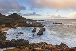 Crashing Prints: Crashing waves at sunrise along the coast of Big Sur, California
