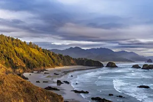 Crescent Beach Prints: Crescent Beach at Ecola State Park in Cannon Beach, Oregon, USA