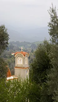 Country Side Prints: Crete. Greece. Europe. Church in town of Spili. Rethymnon Region