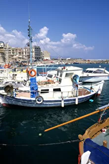 Images Dated 12th March 2007: Crete port fishing boats in Heraklion Greece