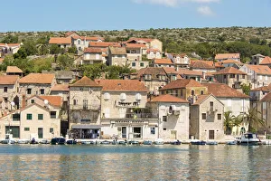 Dalmatia Prints: Croatia, Brac, Milna. Picturesque uncrowded waterfront