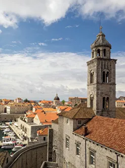 Croatia, Dubrovnik. Dominican monastery red rooftops and churches of Dubrovnik