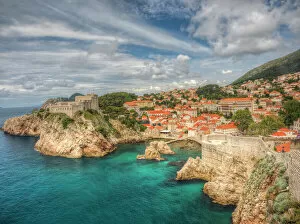 Croatia, Dubrovnik. Dubrovnik with the oceans edge