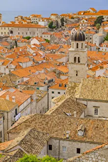 Fred Lord Prints: Croatia, Dubrovnik. Overview of city rooftops