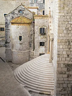 Croatia, Dubrovnik. Stairs of Dominican Monastery in old town Dubrovnik