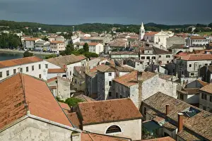 Istria Prints: CROATIA, Istria, POREC. Town View from the Euphrasian Basilica (b. 6th century) tower