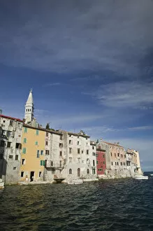 Images Dated 30th May 2007: CROATIA, Istria, ROVINJ. ROVINJ waterfront view with Cathedral of St. Euphemia / Morning