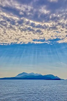 Images Dated 11th May 2018: Croatia, Korcula. God rays and island