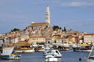 Croatian Prints: CROATIA. ROVINJ. General view with St. Euphemia Church. Istrian Peninsula