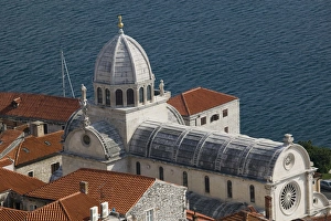 Sibenik Knin Prints: CROATIA, Sibenik-Knin Region, SIBENIK. Cathedral of St. Jacob (b. 1536) from the St