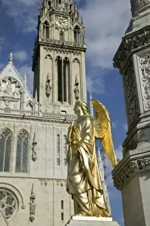 Croatia-Zagreb. Cathedral of the Assuption of the Blessed Virgin Mary- Gilded Angel