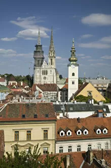 Croatia-Zagreb. Old Town Zagreb and St. Mary Church and Cathedral of the Assuption