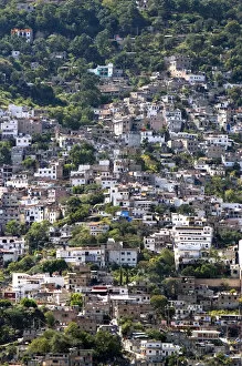 Crowded housing on a hillside at Taxco in the State of Guerrero, Mexico