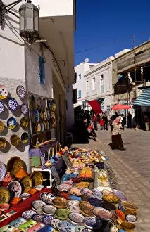 Images Dated 19th January 2021: Crowded market bazaars in the famous Medina in Muslim Holy City of Kairovan Tunisia