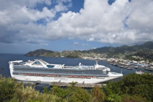 Images Dated 23rd January 2010: Cruise ship in Kingstown, harbour St. Vincent & The Grenadines