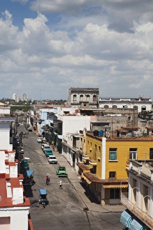 Images Dated 9th March 2012: Cuba, Cienfuegos Province, Cienfuegos, Calle 31 street, elevated view