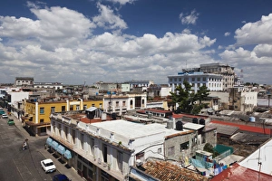 Images Dated 9th March 2012: Cuba, Cienfuegos Province, Cienfuegos, Calle 31 street, elevated view