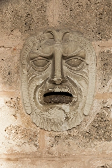 Prints of Cuba, Cienfuegos. Stone fountain face Images Dated 2024 December: Cuba, Cienfuegos. Stone fountain face