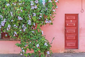 Multicolor Prints: Cuba, Cienfuegos. Street scenes and old buildings and doors