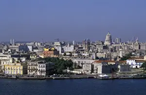 Casablanca Prints: Cuba, Havana, Casablanca. Panoramic view of Havana across river from Christ statue