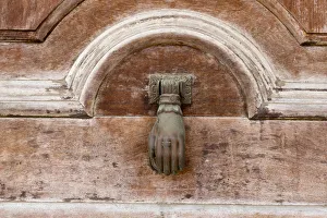 Havana Prints: Cuba, Havana, Colon Cemetery. Hand door knocker on chapel