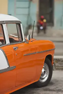 Images Dated 4th March 2012: Cuba, Havana, Havana Vieja, morning view of Old Havana street with 1950s-era US car