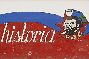 Communist Prints: Cuba, Havana, Havana Vieja, Museo de la Revolucion, revolutionary wall mural