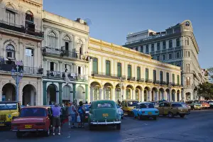 Communist Prints: Cuba, Havana, Havana Vieja, parking area outside the Capitolio Nacional
