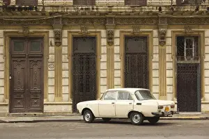 Communist Prints: Cuba, Havana, Havana Vieja, Soviet-era Moskvich car