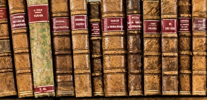 Prints of Cuba, Havana. Old books with leather bindings Images Dated 2024 December: Cuba, Havana. Old books with leather bindings