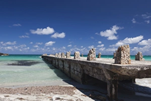 Images Dated 17th March 2012: Cuba, Havana Province, Playas del Este, Playa Jibacoa beach, pier